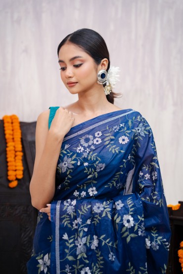 Embroidered Cotton Sari